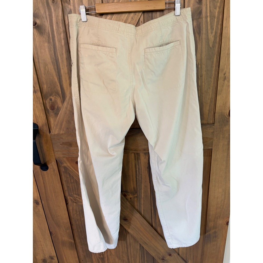 Gap Women's 14 Khaki Tan Cotton Drawstring Straight Leg Casual Pants RN54023 - Picture 2 of 3